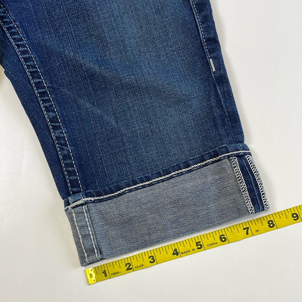 True Religion Sophie Denim Capri Low Rise Size 29 Cuffed Bermuda Button Stone - Picture 16 of 16
